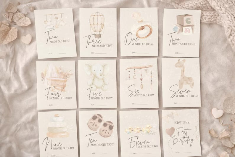 33 Baby Milestone Cards - Digital Download