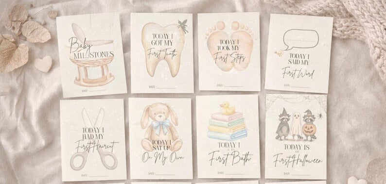 33 Baby Milestone Cards - Digital Download
