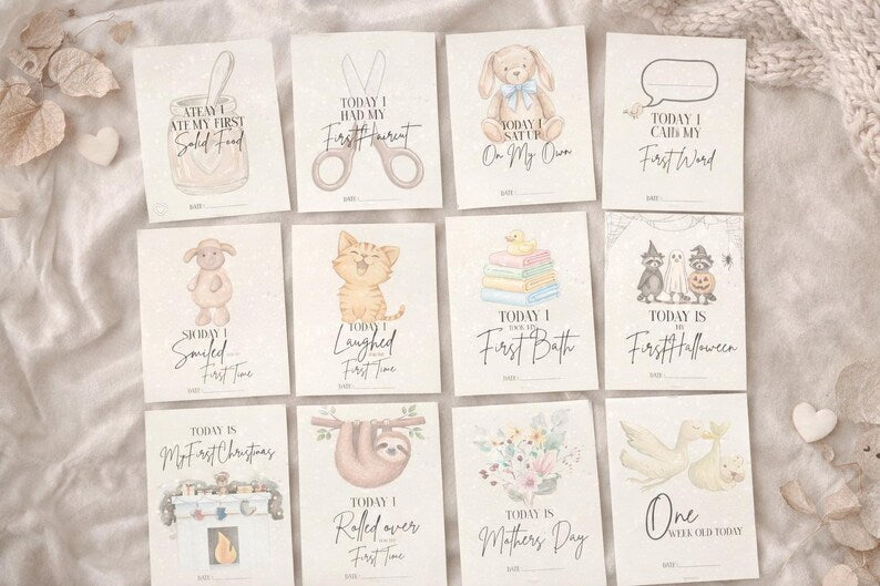 33 Baby Milestone Cards - Digital Download